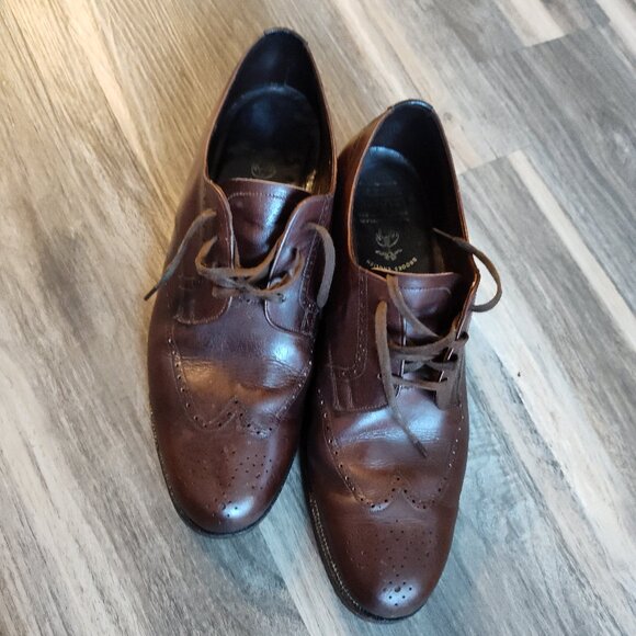 COPY - BROOKS BROTHERS 1818 Wingtip Oxford Mens Leather Shoes sz 8.50 Made in I…